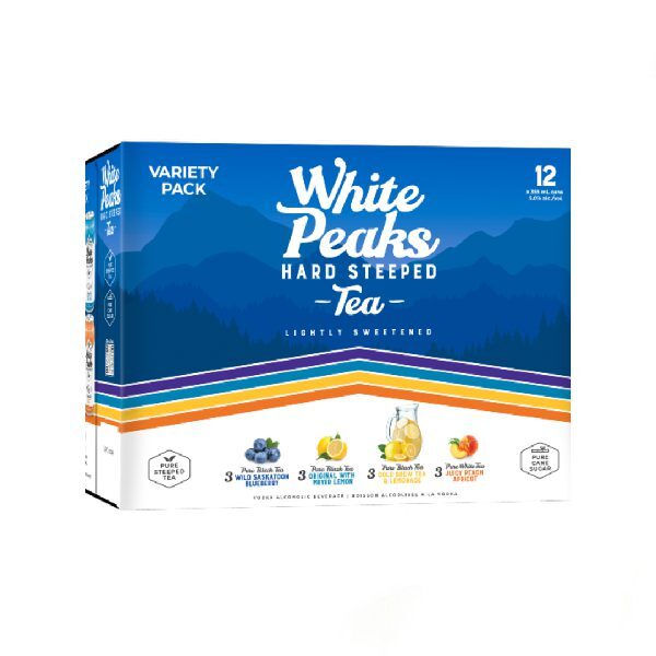 WHITE PEAKS HARD STEEPED TEA <br>12x355ml 5%